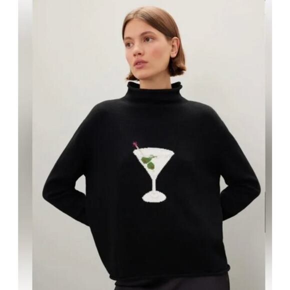 Rachel Antonoff Sweaters - RACHEL ANTONOFF Sz S Small Black Martini Pullover Sweater